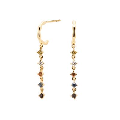 China Fashion TREND high quality earrings 925 silver colored stone earrings 2021 wholesale earrings for sale