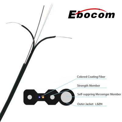 China LSZH Jacket Cable Drop Outdoor Negro G652D G657A1 2,0x5,0mm Fios de aço Membro de força à venda