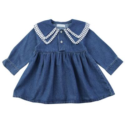 China Fashionable children's style children's skirt fashionable children's denim skirt girls denim spring long dress for sale
