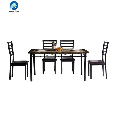 China Easy to install high quality cheap square dining table set dining table price furniture wooden table and chair for sale