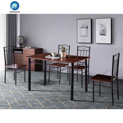 China Convertible Popular Cheap Price Steel Wood Dining Table Designs Dining Table and Kitchen Chair Sets for sale