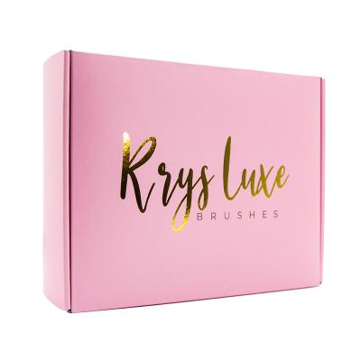 China Material Design Recycled Postal Shipping Cardboard Logo Pink Corrugated Mailer Cardboard Free Packing Custom Paper Mailing for sale