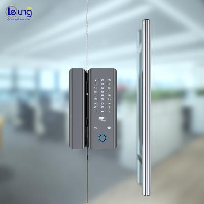 China Contraseña Cerradura de puerta sin llave comercial Cerradura digital de puerta de vidrio gris en venta