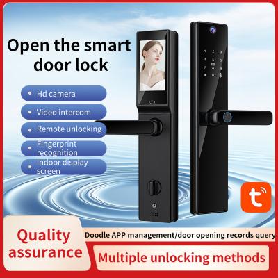 Китай Qleung S819-2Max Tuya Wi-Fi Карта отпечатков пальцев Ключевой код Умный дверной замок с видеозвонком продается
