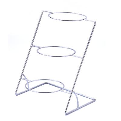 China High Quality Wire Ware Factory 3 Tier Dessert Cake Dish Rack Round Stainless Steel Buffet Serving Flatware Rack for sale