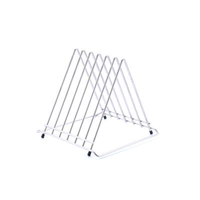 China Durable Heavy Duty Cutting Board Matching Holder Wire Stainless Steel Kitchen Organizer Rack Cutting Board Holder for sale