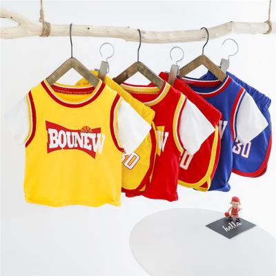 China Wholesale Two-Piece Baby Clothes Set Cotton Short Sleeve Sport Shirt Suit New Summer Children's Clothing Casual Boy's Clothing Set for sale
