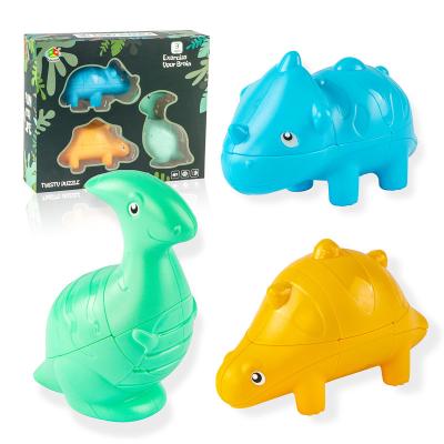 China Mini High Speed 3*3 Magic Cube Dinosaur Toy Set Plow Back Educational Toy Dinosaur Magic Cube for sale