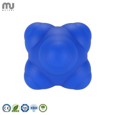 China Silica Gel Factory Logo Silicone Solid Field Street Hockey Hexagon Ball Massage Custom Rubber Lacrosse Ball For Fitness for sale