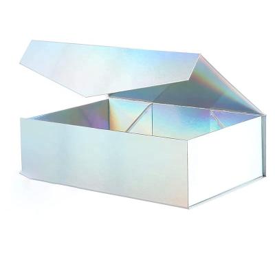 China Recycled Silver Materials Cardboard Gift Boxes With Magnetic Closure Gift Box Customized Logo Sturdy Box For Gift for sale