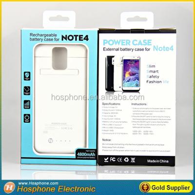 China ABS External Backup Charger Battery Power Bank Case 4800MAH For Samsung Galaxy NOTE4 for sale