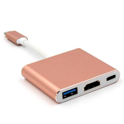 China High Speed 3 in 1 4k HDTV COMPUTER PD Charging Type C Hub HDMI USB 3.0 USB Hub for sale