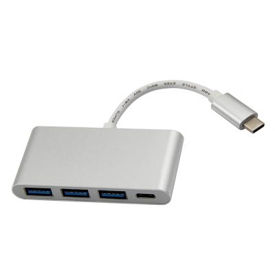 China Wholesale Silver Aluminum High Speed Type C Mobile Devices Laptop Usb Hub 3.0 Port Port Usb Por Hub Charging Hub 3 for sale