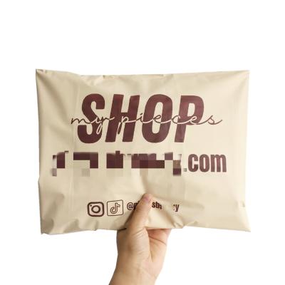 China Custom Logo White Beige Beige Waterproof Biodegradable Packaging Bag BIODEGRADABLE for sale