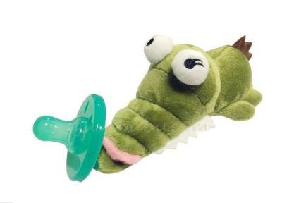 China Funny Baby Gifts Silicone Baby Pacifier with Plush Toy Animal Plush Silicone Pacifier for sale