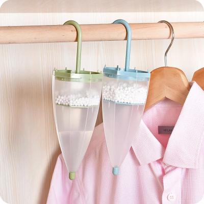 China Stored Umbrella Shape Wardrobe Dehumidifier for Home Mini Hangable Clothes Dryer with Desiccant Reusable Moisture Absorber Box for sale