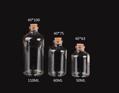China 40mm Good Quality Glass Jars Bottles with Cork lid, for Messages, Wedding Wish, Jewelry for sale