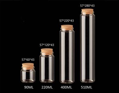 China 57mm New Style Glass Jars Bottles with Cork lid, for Messages, Wedding Wish, DIY, Projects, Decoration for sale
