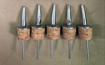 China Wholesale Price 304 Stainless Steel Pourer Spout with Cork Stopper for 27.5mm bottle for sale