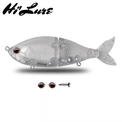 China 150mm 55g Swimbait Fishing Lure Clear DIY Plastic Unpainted Body Blanks Attached Hard Bait Shad Glider HCM10U for sale