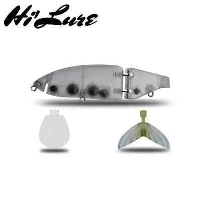 China ABS Plastic 165mm 60g Jointed Bait Shad Glider Unpainted Swimbait Fishing Hard Lure Empty Foiled Body Pike HCM19U for sale