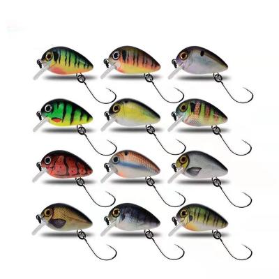 China ABS Plastic 25mm 1.52g Mini Cranks Artificial Hard Crankbait Fishing Lure PESCA Single Hooks Trout HCC01 for sale