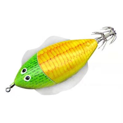 China ABS Plastic 100mm Squid 13.5g Hook Jig Fishing Bait Artificial Wooden Shrimp Bait Bait Saltwater Bass HMS01 for sale