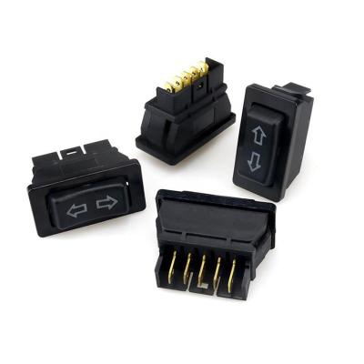 China DPDT 5P Car Modified ASW-01 Window Elevator Switch Power Push Button DTDP 5P 20A 12VDC (WITH Lamp) for sale