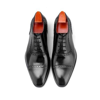 China Fashion ALF8-NS58 Fashion Factory Price Business Style Round Good Quality Handmade Genuine Leather Oxfords Shoes For Men for sale