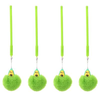 China Cartoon Special Creative Avocado Promotion Fashion Design Fluffy Pendant Ballpoint Pen for sale