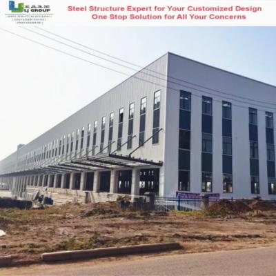 China Fireproof Commercial Steel Building Corrugated Color Steel Sheet Frame Braced Structure for sale