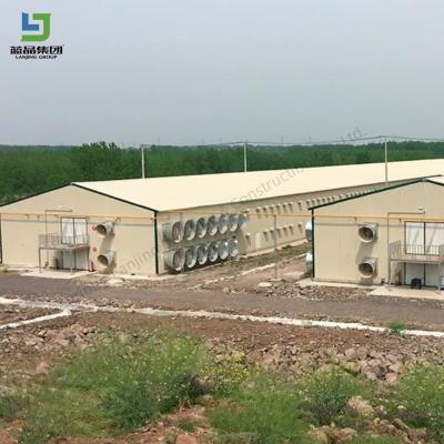 China Hot Dipped Galvanized Steel Frames Prefab Chicken House Poultry Farm House Cow Cattle Barn Shed for sale