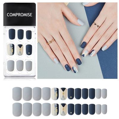 China 24/30 Eco-Friendly Soft Nail Art Sticker Box Fake Acrylic Nails Non-fold On Nail Customized Accepted Press On Nail for sale
