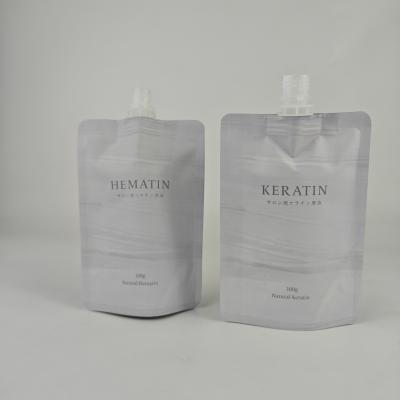 China Customized Wholesale 100g Heat Seal Skin Care Cosmetic Plastic Packaging Bag Spout Pouch with Round Corner for sale