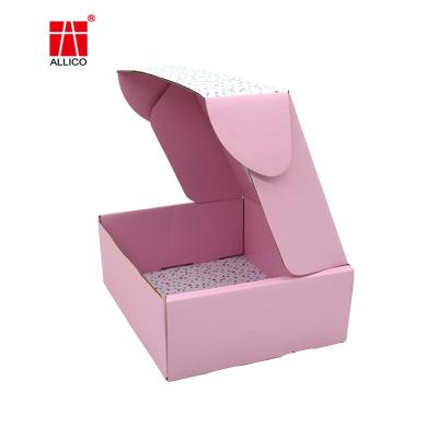 China Recyclable Pink Logo Printing Costume Shoe Box Attractive Custom Shipping Paper Box Ads for sale