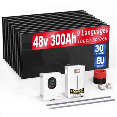 China 10 12 15Kw Baterías solares Sistema de almacenamiento de energía con Lifepo4 Batería de paquete de almacenamiento de generación en venta