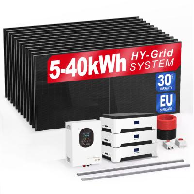 China 6Kw 10Kw 20Kw 30Kwh Solar fuera de la red Batería solar Almacenamiento de energía Sistemas de energía para el hogar Ac calefacción solar luces de televisión Batería de paquete en venta