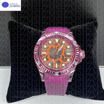 China Aanpasbare 40 mm/42 mm ronde saffier horloge behuizing in magenta Te koop