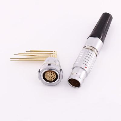 中国 19pin肘の接触のPCBのための女性のLemo Bシリーズ コネクターはECG.2B.319.CLVを取付けます 販売のため