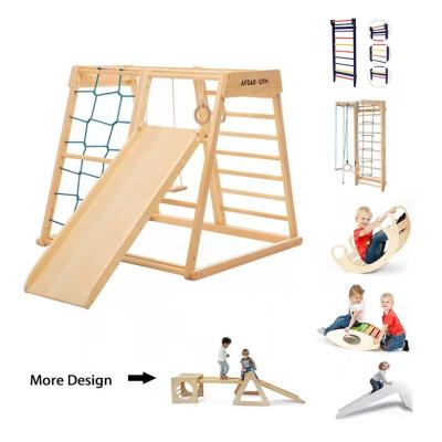 China Kids Playing Hot Sale Playground Swing Outdoor Wooden Playground Set Indoor Playground Wood for sale