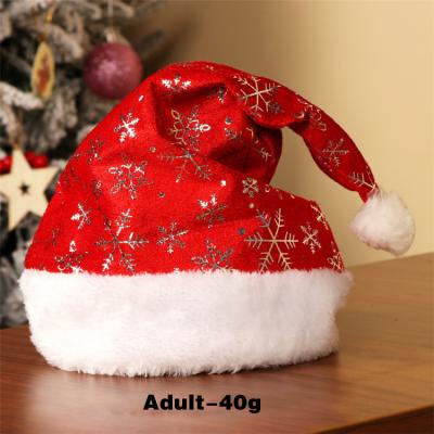 China Cute Cloth Santa Beanie Hats Custom Adult Christmas Hat For Kids for sale