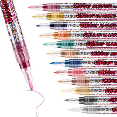 China ABS 8/12 Colors Glitter Pens Graffiti Markers DIY Eco Friendly Craft Acrylic Paint Set For Drawing for sale
