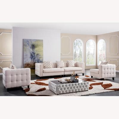 China Other Modern Luxury Living Room Linen Fabric Sofa Button Sofa for sale