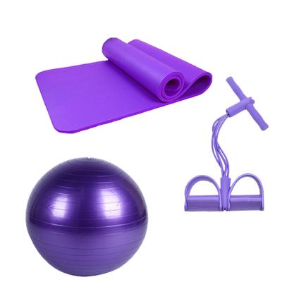 China Home Exercise Gym Workout Sports Non Slip Custom Elastic Sit Up Ball Yoga Mat 183*61cm Pedal Pull Rope for sale