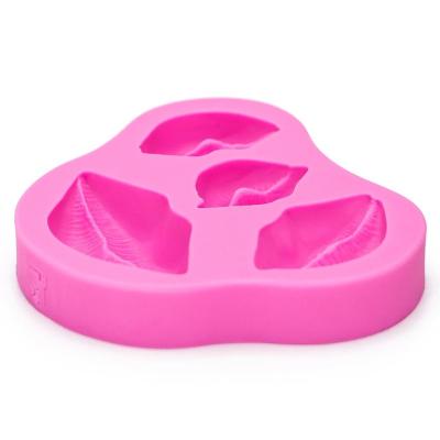 China Viable Food Grade 3D Fondant Cake Silicone Mold Mouth Shaped For Polymer Clay Chocolate Pastry Soap Candy Making Decorating Tools for sale