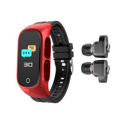 China Whoesale Newest N8 Smart Bracelet With Earbuds Heart Rate BT Calling Smart Watch Earphone 2 in 1 Wearable Devices for sale