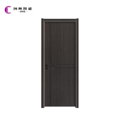 China Spanish Interior Wooden Doors Black Finish Interior Sound Insulation Room MDF Black Door for sale