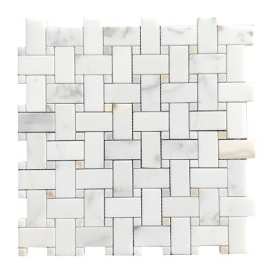 China CLASSIC Calacatta Gold Marble Basketweave Mosaic Tile for sale