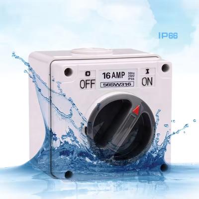 China Changeover Isolator Switch Australian Waterproof Industrial Switch 56SW340 Rainstorm Proof Outdoor Square Knob Changeover Isolator Switch 3Pole for sale