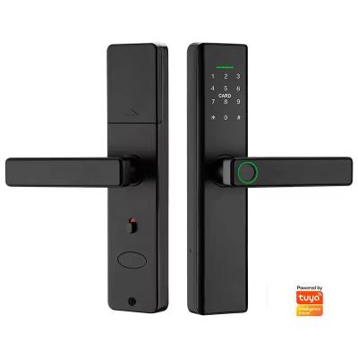 China Home Cheap Price Fingerprint Electric Lock Intelligent Tuya TTlock Front Door Smart Home TT Lock With Key for sale